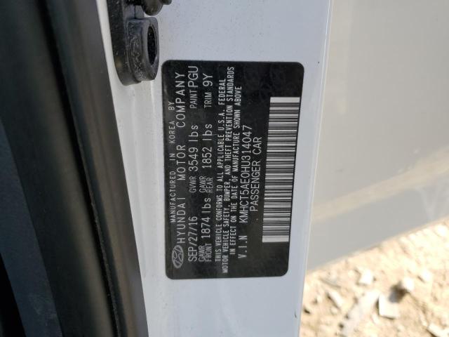 Photo 10 from auction – 2017 HYUNDAI ACCENT SE with VIN KMHCT5AE0HU314047