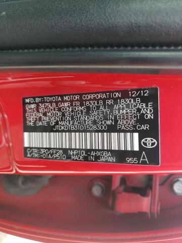 Photo 10 from auction – 2013 TOYOTA PRIUS C with VIN JTDKDTB31D1528300