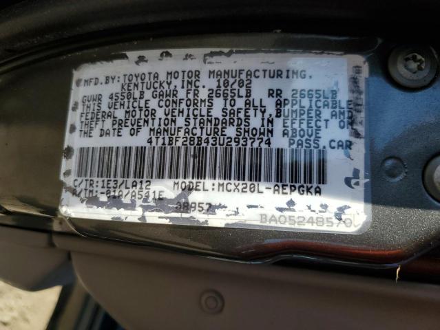 Photo 10 from auction – 2003 TOYOTA AVALON XL with VIN 4T1BF28B43U293774