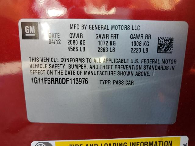 Photo 10 from auction – 2013 CHEVROLET MALIBU 2LT with VIN 1G11F5RR0DF113976