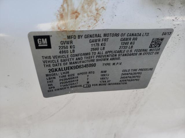 Photo 10 from auction – 2013 GMC TERRAIN SL with VIN 2GKALUEK9D6345090