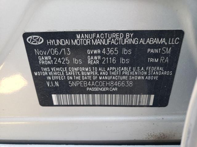 Photo 10 from auction – 2014 HYUNDAI SONATA GLS with VIN 5NPEB4AC0EH846638