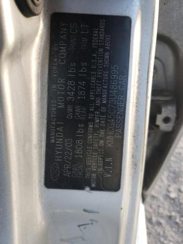 Photo 10 from auction – 2003 HYUNDAI ACCENT with VIN KMHCG45C73U486995