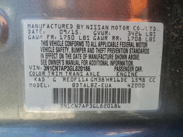 Photo 10 from auction – 2016 NISSAN VERSA S with VIN 3N1CN7AP3GL820186