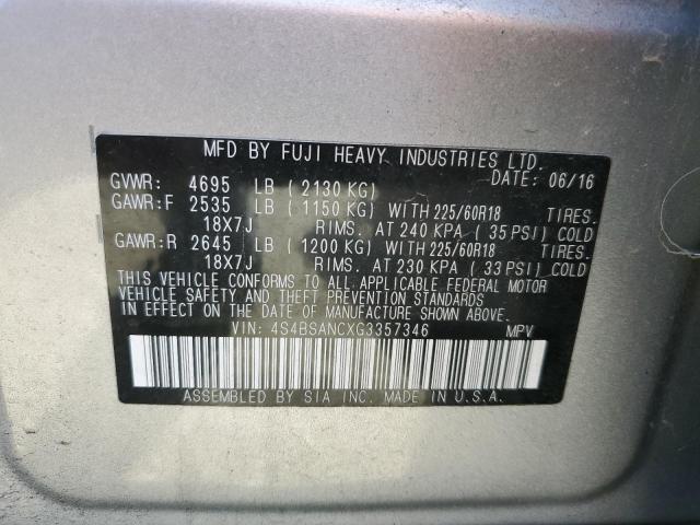 Photo 10 from auction – 2016 SUBARU OUTBACK 2. with VIN 4S4BSANCXG3357346