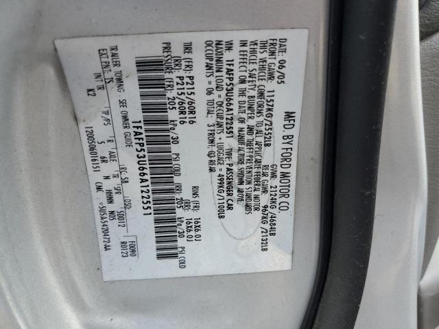 Photo 10 from auction – 2006 FORD TAURUS SE with VIN 1FAFP53U66A122551