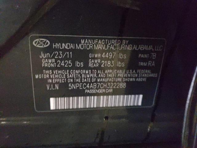 Photo 10 from auction – 2012 HYUNDAI SONATA SE with VIN 5NPEC4AB7CH322288
