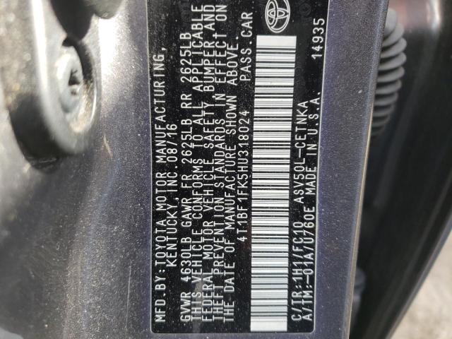 Photo 10 from auction – 2017 TOYOTA CAMRY LE with VIN 4T1BF1FK5HU318024