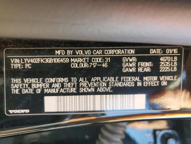 Photo 10 from auction – 2016 VOLVO S60 PREMIE with VIN LYV402FK3GB106459