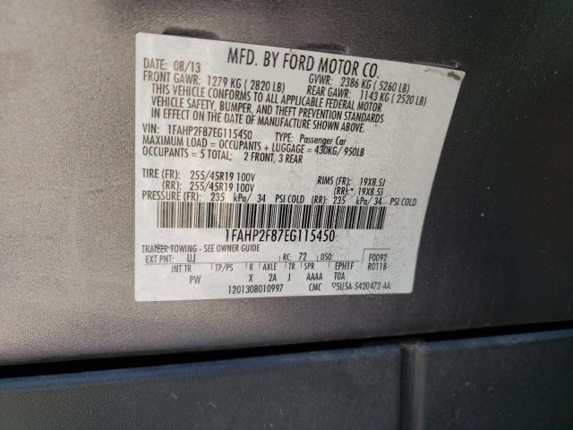 Photo 10 from auction – 2014 FORD TAURUS LIM with VIN 1FAHP2F87EG115450