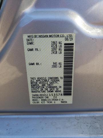 Photo 10 from auction – 2020 NISSAN ALTIMA SL with VIN 1N4BL4EV2LC153578