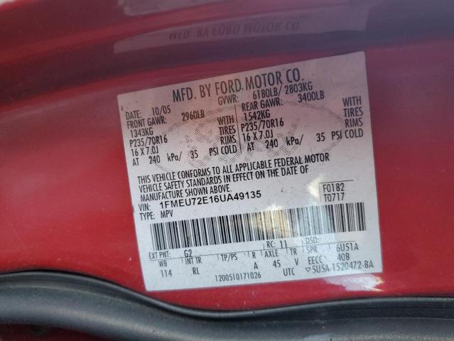 Photo 10 from auction – 2006 FORD EXPLORER X with VIN 1FMEU72E16UA49135