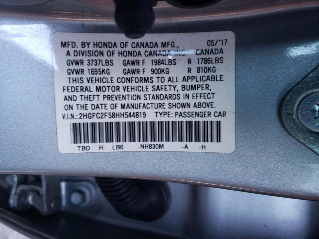 Photo 10 from auction – 2017 HONDA CIVIC LX with VIN 2HGFC2F58HH544819