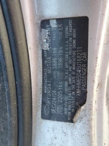 Photo 10 from auction – 2005 HYUNDAI TIBURON with VIN KMHHM65D45U168211