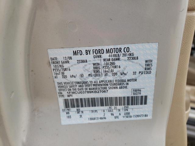 Photo 10 from auction – 2009 FORD ESCAPE XLT with VIN 1FMCU03789KB27067