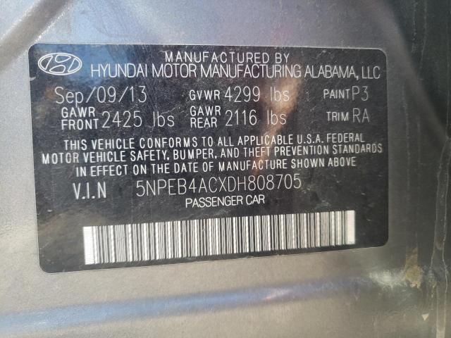 Photo 10 from auction – 2013 HYUNDAI SONATA GLS with VIN 5NPEB4ACXDH808705