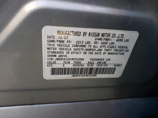 Photo 10 from auction – 2007 INFINITI G35 with VIN JNKBV61E97M722589