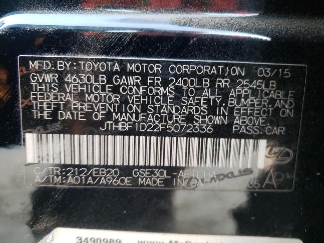Photo 10 from auction – 2015 LEXUS IS 250 with VIN JTHBF1D22F5072336