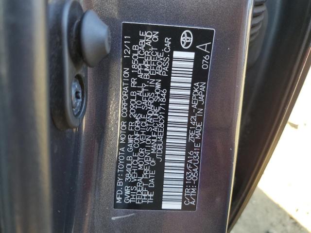 Photo 10 from auction – 2012 TOYOTA COROLLA BA with VIN JTDBU4EE8C9171846