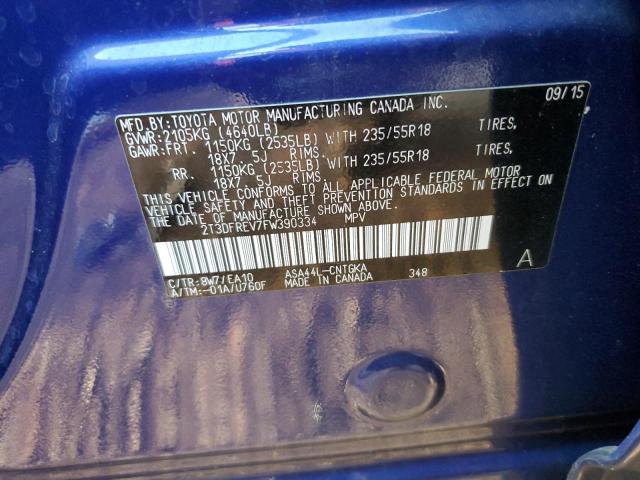 Photo 10 from auction – 2015 TOYOTA RAV4 LIMIT with VIN 2T3DFREV7FW390334