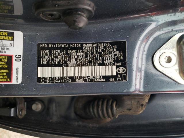 Photo 10 from auction – 2014 TOYOTA COROLLA L with VIN 2T1BURHE9EC189519