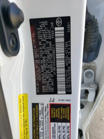 Photo 10 from auction – 2012 TOYOTA CAMRY BASE with VIN 4T1BF1FK4CU599371