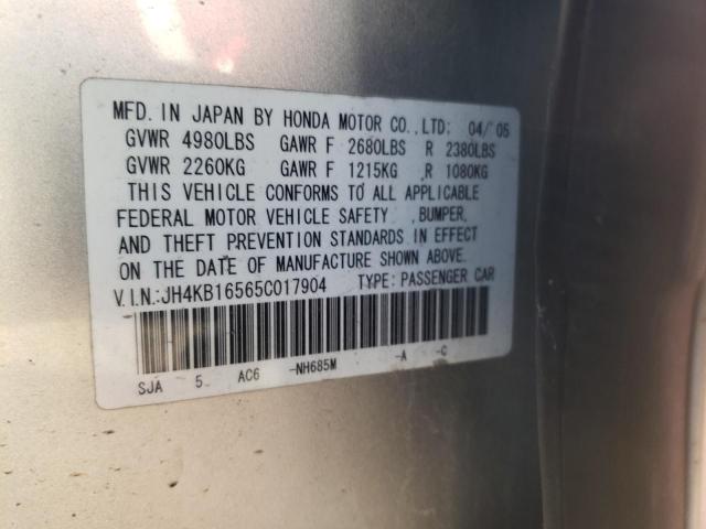 Photo 10 from auction – 2005 ACURA RL with VIN JH4KB16565C017904