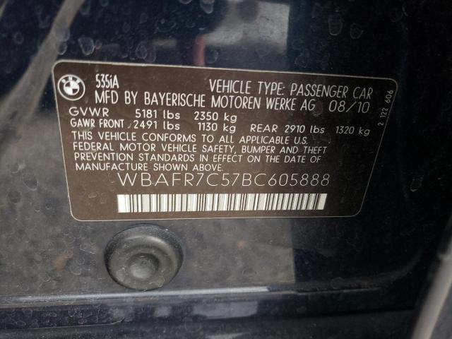 Photo 10 from auction – 2011 BMW 535 I with VIN WBAFR7C57BC605888