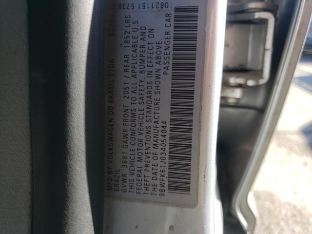 Photo 10 from auction – 2003 VOLKSWAGEN GOLF GL with VIN 9BWFK61J034054044