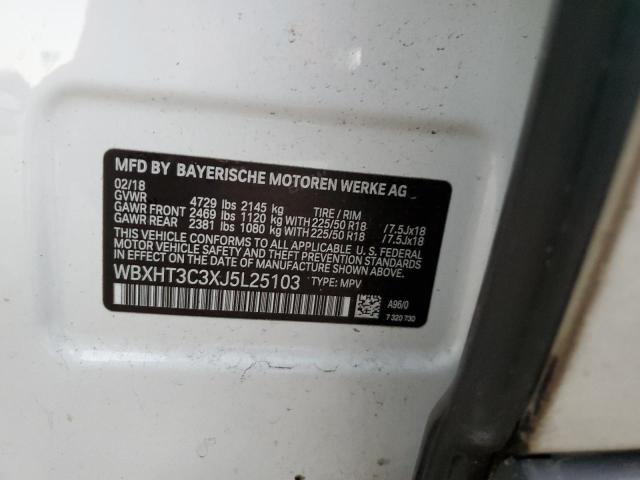 Photo 10 from auction – 2018 BMW X1 XDRIVE2 with VIN WBXHT3C3XJ5L25103