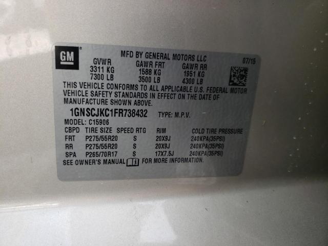 Photo 10 from auction – 2015 CHEVROLET SUBURBAN C with VIN 1GNSCJKC1FR738432