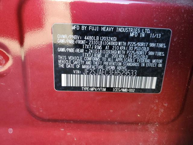 Photo 10 from auction – 2014 SUBARU FORESTER 2 with VIN JF2SJAEC3EH529533