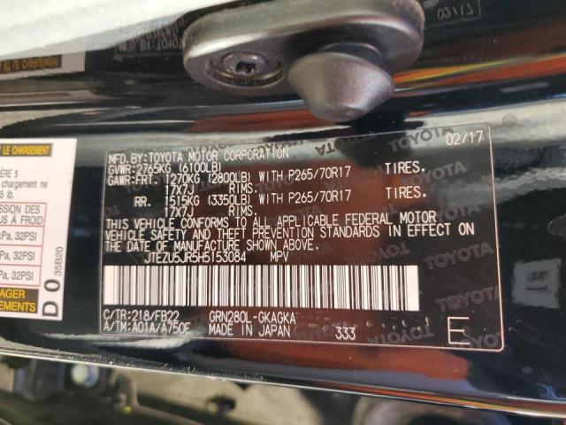 Photo 10 from auction – 2017 TOYOTA 4RUNNER SR with VIN JTEZU5JR5H5153084