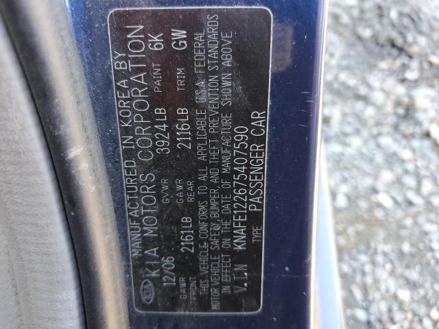 Photo 10 from auction – 2007 KIA SPECTRA EX with VIN KNAFE122675407590