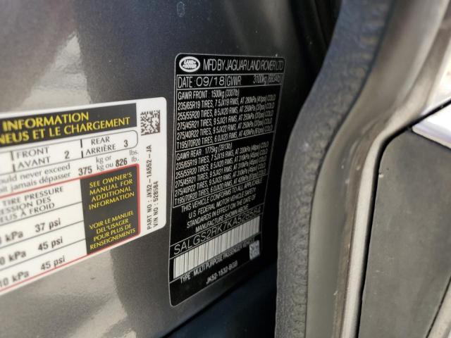 Photo 10 from auction – 2019 LAND ROVER RANGE ROVE with VIN SALGS2RK7KA528584