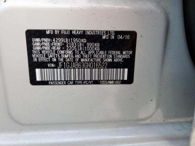 Photo 10 from auction – 2016 SUBARU IMPREZA PR with VIN JF1GJAB63GH016522