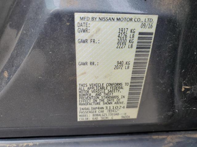 Photo 10 from auction – 2017 NISSAN ALTIMA 2.5 with VIN 1N4AL3AP4HN311024