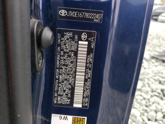 Photo 10 from auction – 2008 TOYOTA SCION TC with VIN JTKDE167780222407