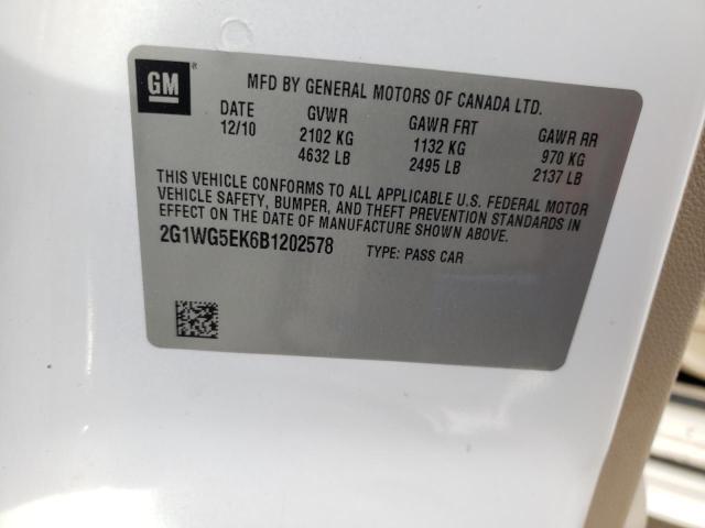 Photo 10 from auction – 2011 CHEVROLET IMPALA LT with VIN 2G1WG5EK6B1202578