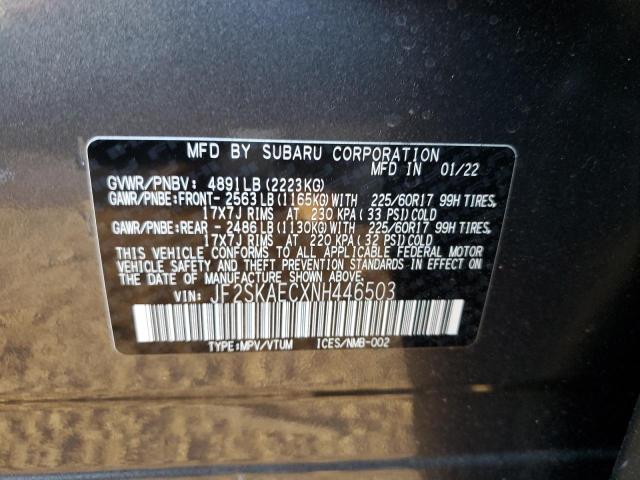 Photo 10 from auction – 2022 SUBARU FORESTER P with VIN JF2SKAECXNH446503