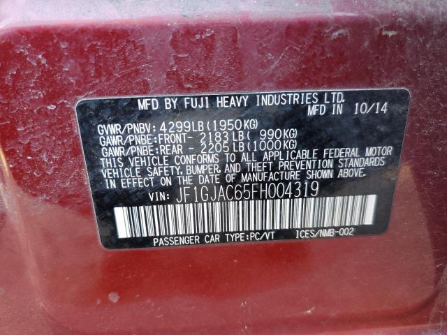 Photo 10 from auction – 2015 SUBARU IMPREZA PR with VIN JF1GJAC65FH004319