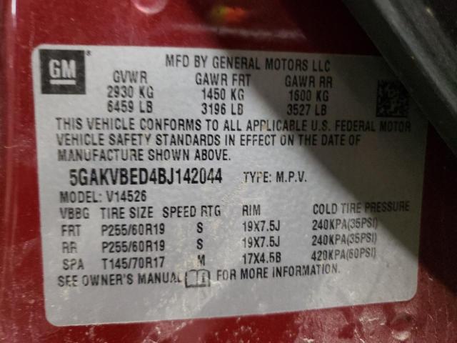 Photo 10 from auction – 2011 BUICK ENCLAVE with VIN 5GAKVBED4BJ142044