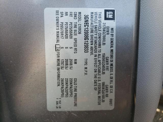 Photo 10 from auction – 2008 CHEVROLET AVALANCHE with VIN 3GNEC12008G120833
