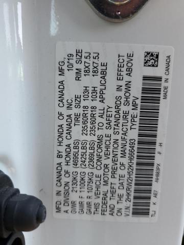 Photo 10 from auction – 2019 HONDA CR-V EX with VIN 2HKRW2H52KH666493