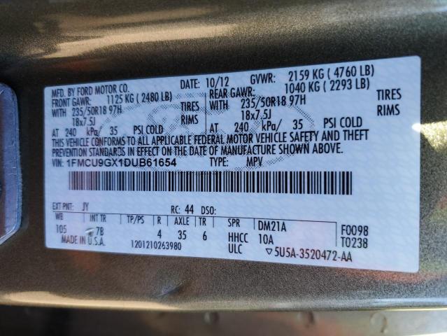 Photo 10 from auction – 2013 FORD ESCAPE SE with VIN 1FMCU9GX1DUB61654