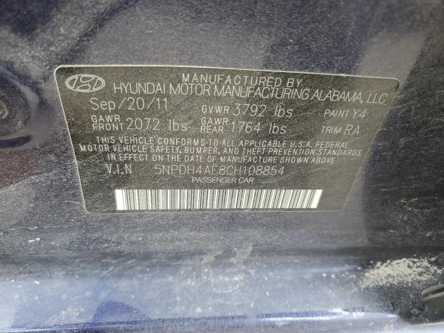 Photo 10 from auction – 2012 HYUNDAI ELANTRA GL with VIN 5NPDH4AE8CH108854