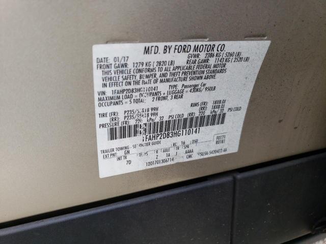 Photo 10 from auction – 2017 FORD TAURUS SE with VIN 1FAHP2D83HG110141