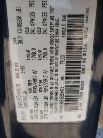 Photo 10 from auction – 2003 DODGE RAM 1500 S with VIN 1D7HA18N53S260415