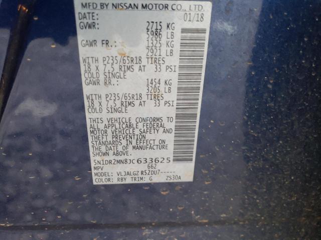 Photo 10 from auction – 2018 NISSAN PATHFINDER with VIN 5N1DR2MN8JC633625