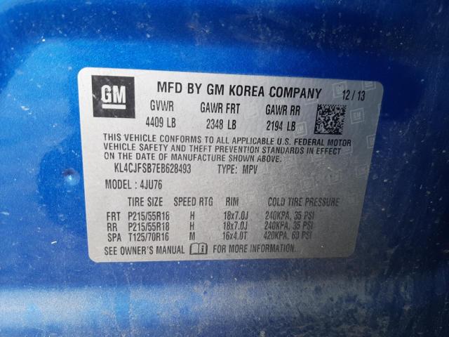 Photo 10 from auction – 2014 BUICK ENCORE CON with VIN KL4CJFSB7EB628493